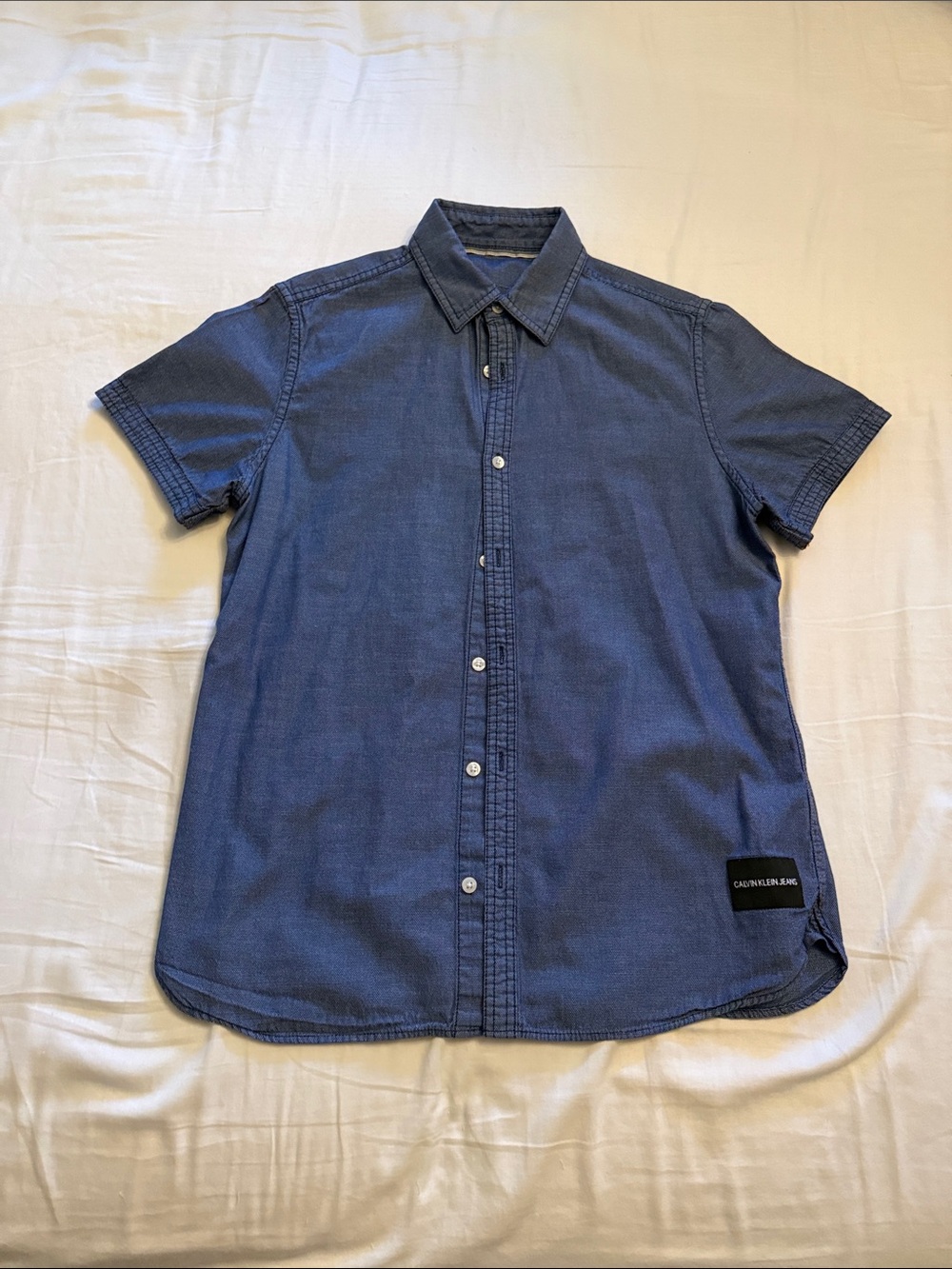 Calvin Klein Jeans Indigo Short-Sleeve Button-Down Shirt